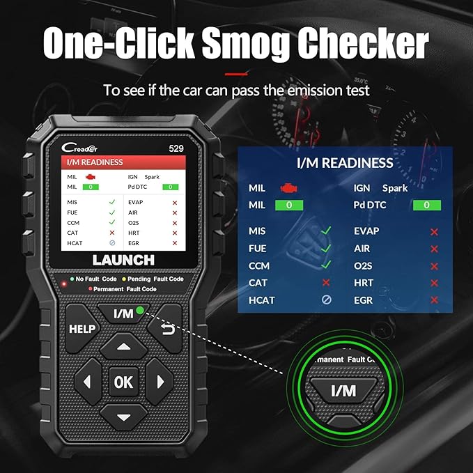 2026 NEW Launch OBD2 Scanner CR529 Code Reader Check Engine Light for All OBDII Car After 1996 Full OBD2 Functions Mode 8, I/M