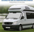 Mercedes Sprinter Sun Shade 2006-2019 | 3-Piece Van Window Covers with Thermal Insulation & UV Protection | Car Window Shades (Front Windshield & Side Covers)