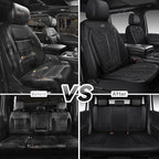 CAR PASS Leather Oxford Car Seat Covers Full Set,Heavy Duty Car Seat Covers Waterproof,Universal Fit for Trucks SUV Sedan Mos
