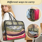 12pcs Clear Storage Bags 40L Large Plastic Blanket Storage with Zipper and Handle Closet Organizers Containers Foldable Movin