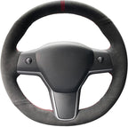 MEWANT Tesla Hand Stitched Steering Wheel Cover for Model 3/Y Accessories