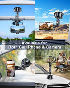 Suction Cup Mount for GoPro Camera Phone Holder, Rotatable Anti-Shake Suction Cup Camera Mount for Car, Windshield Suction Cup Mount for GoPro Hero 12/11/10/9 Insta360 X3 DJI Action