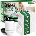 Vacuum Storage Bags,30Pack Vacuum Seal Bags with Electric Air Pump,Vacuumm Seal Bag for Clothing,Travel,Clothes,Comforters,Bl