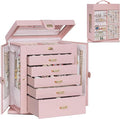 AKOZLIN 360° Rotating Jewelry Box 6-Tier Organizer Functional Jewelry Storage Case for Women Girls Ring Necklace Earring Brac