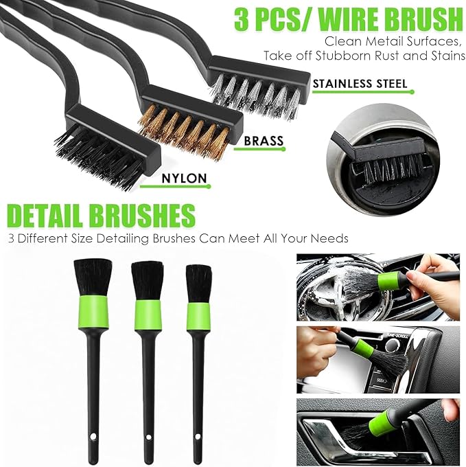 Viewsun 30pcs Car Cleaning Kit, Car Interior Detailing Kit with High Power Handheld Vacuum, Detailing Brush Set, Windshield C