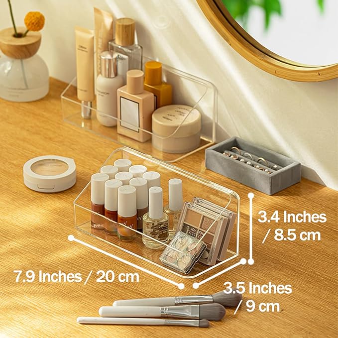 MORNITE Medicine Cabinet Organizer Shelf, Vanity Trays for Bathroom Counter, Cosmetic Storage Tray, Makeup Organizer, Beauty 