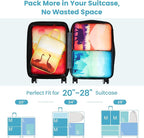 Cambond See Through Mesh Compression Packing Cubes for Travel Women - 4 Set Lightweight Expandable Compression Cubes for Trav