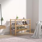 ROMGUAR CRAFT 3 Tier Bamboo Shoe Rack for Closet Free Standing Wood Shoe Shelf Storage Organizer for Entryway Small Space Sta