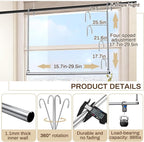 2 Pack Closet Rod Extender Adjustable 16-29 Inches, Double Hanging Organizer Extension for Clothes, Hook-on Storage Bar Adds 