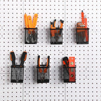 Colingmill 6 Sets Pegboard Cups with Hooks Pegboard Pencil Holder Bin Organizer Black Square Peg Board Accessories Metal Penc