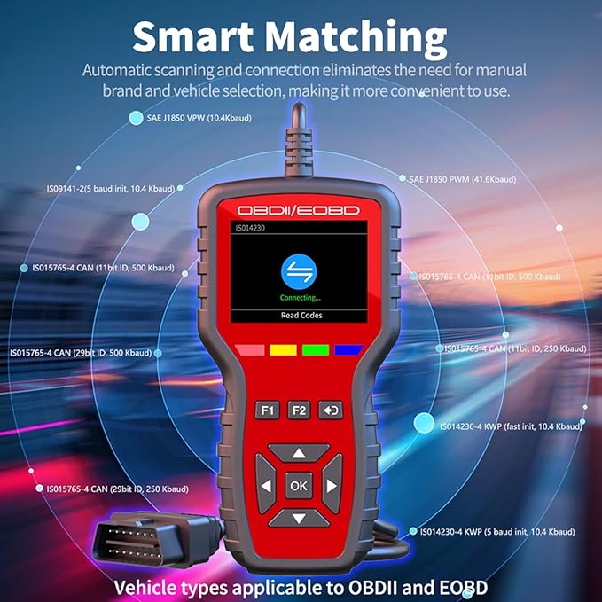 obd2 scanner K2 obd2 scanner diagnostic tool scanner for cars, car code reader with freeze frame, oxygen sensor testing,LCD