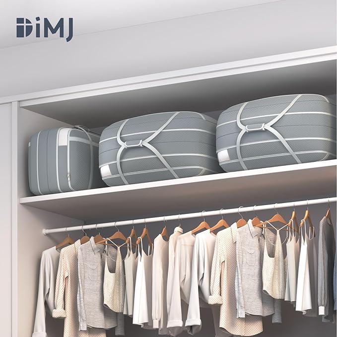 DIMJ Compression Moving Bags - Extra Large Heavy Duty Comforter Storage Bag with Window, Packing Totes With Strong Handles & 