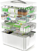 ARSTPEOE 4-Tier Medicine Organizer - Portable Medicine Cabinet with Plastic Handle, Multipurpose Medical Box, Empty First Aid