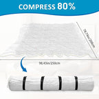 Mattress Vacuum Bag for Queen and Full Size, 78.7x98.4in Space Saver Mattress Vacuum Seal Bag with 4 Straps Dual-Zip Seal Mat