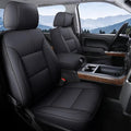 Coverado Full Set Seat Covers Faux Leather(Black) Easy Install,Waterproof, Custom Fit Chevy Silverado/GMC Sierra (2007-2013/2