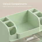 HBlife Makeup Organizer for Vanity with Brush Holder, Large Bathroom Countertop Cosmetic Organizer Skin Care Storage, Easy to