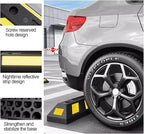 Garage Parking Aid Heavy Duty Vehicle Wheel Stop Rubber Parking Tire Block Parking Stopper for Garage with Reflective Strips