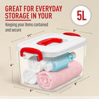 Tribello Clear Plastic Storage Bins with Lids and Handle Stackable Storage Bins, 5 Quarts - 2 Pack