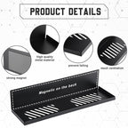 Therwen 4 Pack Magnetic Pegboard Shelves Wall Organizer Metal Pegboard Shelf Steel Tray Accessories Organizing Tools for Craf