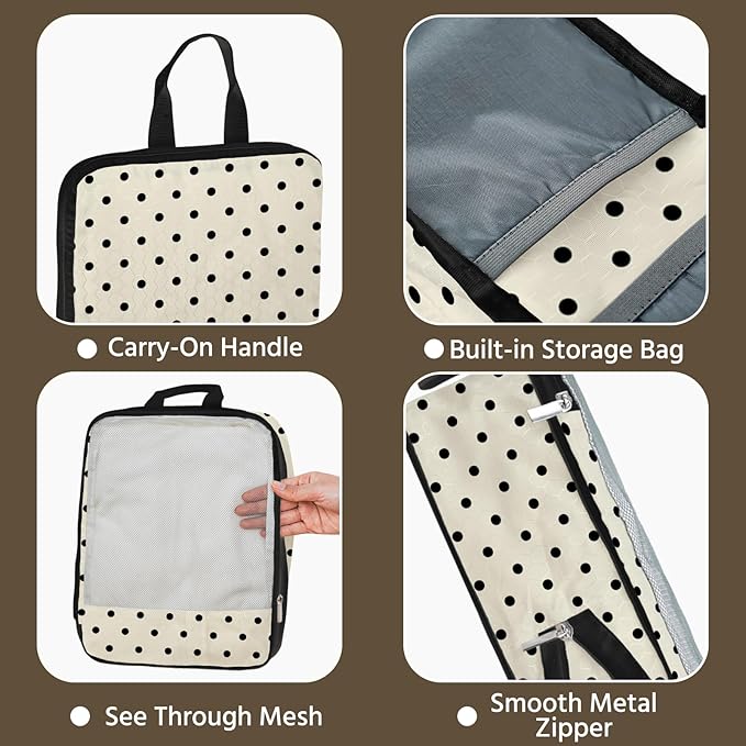 7 Pcs Compression Packing Cubes for Travel, Waterproof Suitcase Luggage Backpack Organizer with Toiletry Bag Travel Essential