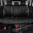 CAR PASS Iridescent Diamond &NAPPA Calfskin Leather Cushioned,Bling Seat Covers,Waterproof Heavy-Duty Anti-Slip,Universal Fit