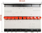 Ultrawall Pegboard Wall Organizer, 48 X 36 inch Garage Storage Pegboard with Hooks Storage Bins Tool Board Panel Tool Organiz