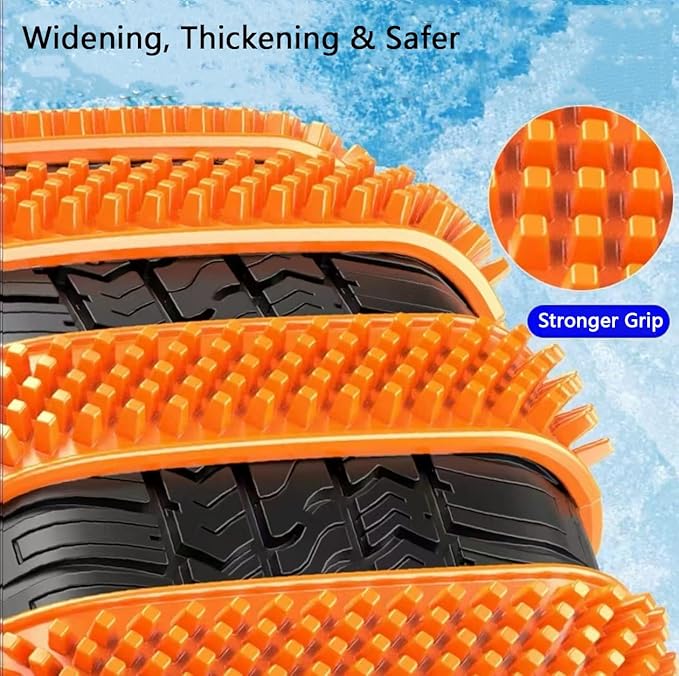 2025SCHAIN-OR Universal Heavy Duty Anti-Skid Snow Tire Chains, 10Pack Reusable TPU Non-Slip Zip Tie Tires Chain, Compatible w