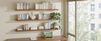 ROGMARS 60Inches Long Walnut Floating Shelves,Rustic Solid Wood Farmhouse Wall Shelves with Invisible Brackets for Bathroom, 