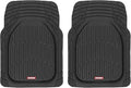 Motor Trend -2 Piece Front Car Floor Mats- Black FlexTough Contour Liners-Deep Dish Heavy Duty Rubber Floor Mats for Car SUV Truck & Van-All Weather Protection, Universal Trim to Fit