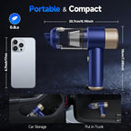 Car Vacuum Cleaner, 16000PA Mini Car Vacuum Cordless Powerful, 7 in 1 Portable Handheld Vacuum Cordless with LED Light, Dual 