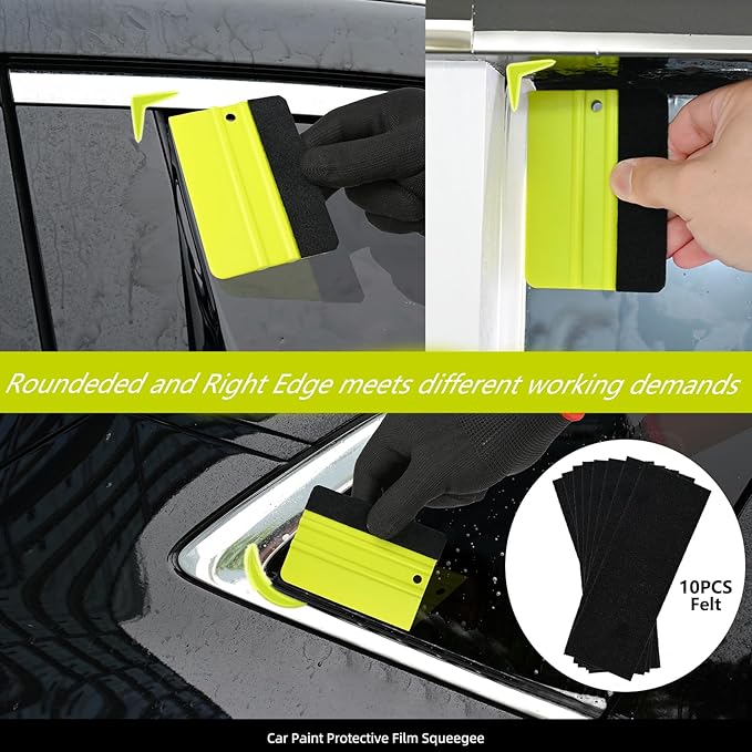 EHDIS Window Tint Kit Vinyl Wrap Tool with Heat Gun,Vinyl Scraper,Shank Gasket Squeegee,Working Gloves,Curves Slot Tint Tool for Car Wrapping,Window Film,Graphics,Decal Installation