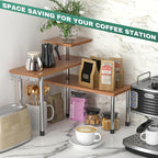 ZHWS Bathroom Counter Organizer Corner Countertop Shelf Adjustable 3 Tier Corner Shelf Kitchen Counter Organizer with 4 Metal