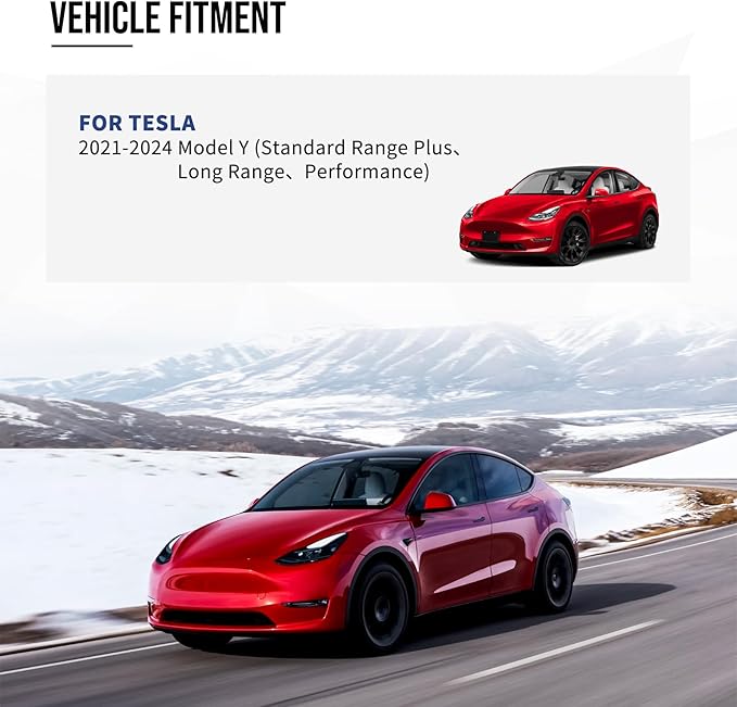 Compatible with Tesla Model Y 2020 2021 2022 2023 2024 Door Mirror Lower Holder Covers & Frame Set, Right Passenger Side (Black Cover + Frame Set, Model Y (Left-Driver Side)