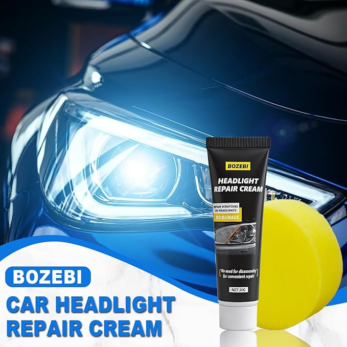 Headlight Restoration Kit - Restores Yellow, Cloudy & Scratched Car Headlights with Polishing Sponge, Car Headlight Repair Ki