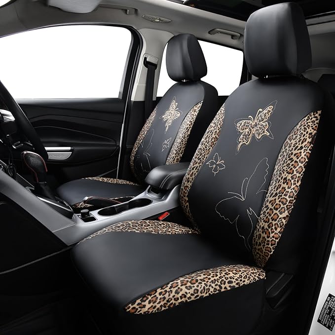 Flying Banner Butterfly car seat Covers ful Set Fashion Universal Lady Woman Female Rear Bench Split Colorized (Full Set - Fa