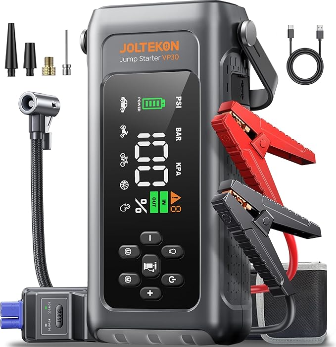 Car Battery Jump Starter with Air Compressor 4500A 150PSI, Car Jumper Starter Portable (9L Gas/8L Diesel), Jump Box Car
