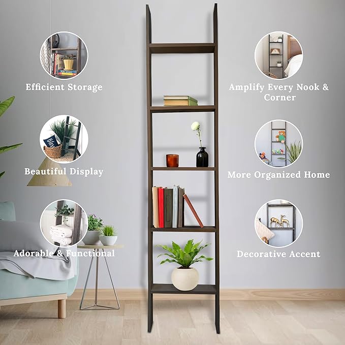 BARNWOODUSA Throw Blanket Ladder – Fully Assembled Reclaimed Wood – Rustic Decorative Ladder for Towels, Quilts, & More – Per