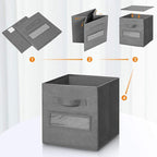artsdi 13x13x13 storage cube bins (Set of 10) Fabric storage cubes with 10 Labels Window Cards & a Pen, storage cubes 13x13, 