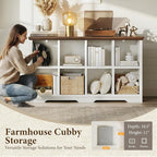 OffiGo 8 Cube Organizer Bookcase, Modern Farmhouse Open Shelf for Storage Bins & Decor, Display Bookshelf Console Closet for 