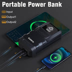 Q13 6000A Portable Car Jump Starter with Air Compressor 150PSI, Car Jumper Starter Portable(10.0L Gas/8.0L Diesel), 12V Jump
