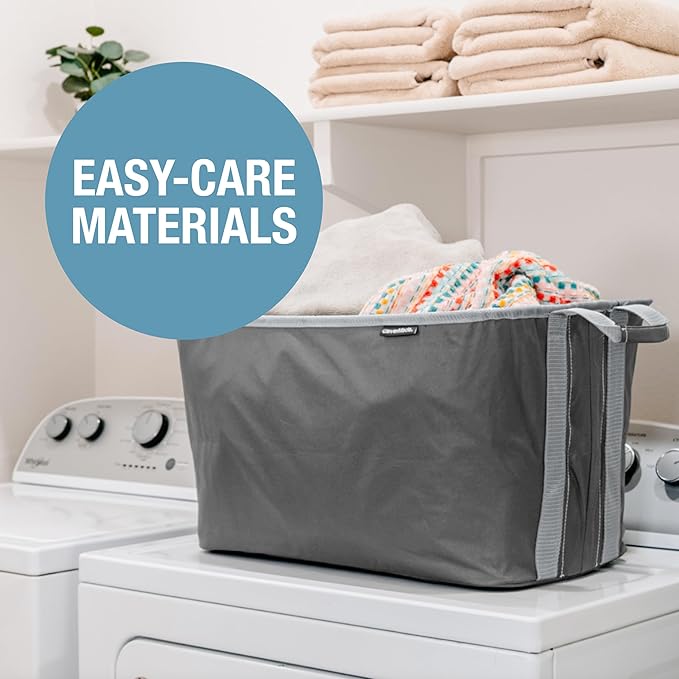 CleverMade Collapsible Laundry Basket 2 Pack – 60L (16 Gal) Foldable Clothes Hamper with Reinforced Handles, Space Saving Fab