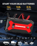 Car Battery Jump Starter 4000A Battery Jumper Starter Portable (for 9.0L Gas or 7.0L Diesel Engine) Jump Box Jump Starter