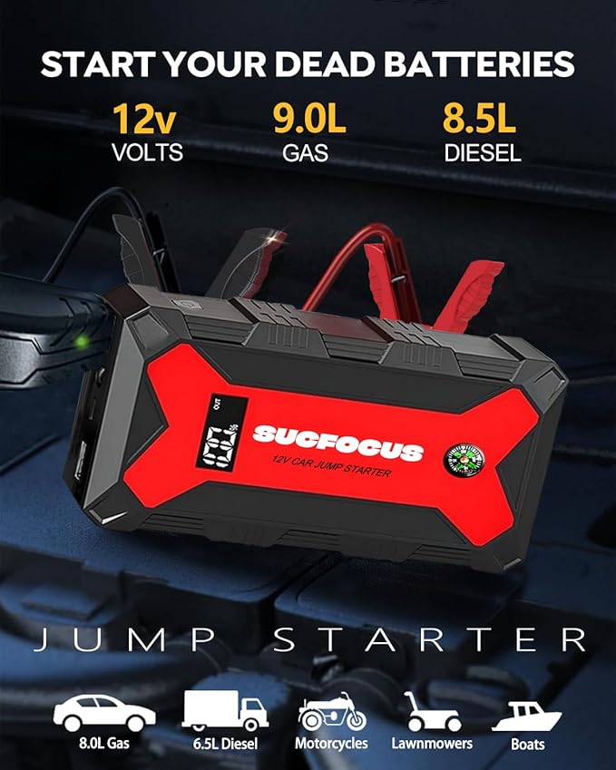Car Battery Jump Starter 4000A Battery Jumper Starter Portable (for 9.0L Gas or 7.0L Diesel Engine) Jump Box Jump Starter