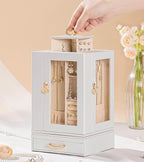 Enthralite Jewelry Box large for Dresser: Women Necklace Ring Storage Organizer with Compartments - Elegant Earring Holder Di