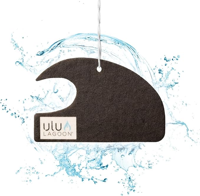 ulu Lagoon Hanging Car Air Freshener | Tropical Beach Coconut Surf Wax Scent Mini Wave | Long Lasting Car Freshener, Closet a
