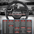 SEG Direct Steering Wheel Cover 15.5-16 inch (39.5-41 cm) Large Size, Microfiber Leather, Non-Slip Comfortable Grip, Fits Car