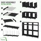 Cube Storage Organizer with Storage Bins Included - The Perfect Closet Organizers and Storage Solution. Includes 9 Storage Cu