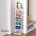 ZOINLIY Stackable Shoe Organizer for Closet, Small Shoe Rack for Entryway, Bedroom, Dorm Rooms, Free Standing Shoe Shelf, Pla
