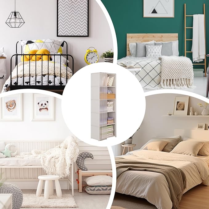 Portable Closet Wardrobe for Small Room, Clothes Storage Rack, Clothes Organizer Cabinet, Dust-Proof Garment Shelf for Home B