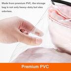 Vieshful 3 Pack Clear Comforter Storage Bag, 60L Clothes Storage Bag with Zipper Closet Organizer, Plastic Storage Containers